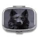 Pill Box Black German Shepherd Print 2 Compartment Medicine Pill Case Pill Organizer Decorative Metal Portable Pill Box for Pocket Or Purse Style