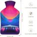 Retro Vaporwave Hot Water Bottle | Plush Bed Bottle & Hand Warmer for Adults & Children - 26.5x15.3cm International Shipping - Buy Online on GoSupps.com