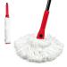 Self Wringing Mop with 2 Washable Heads, JEHONN Wet Mop for Floor Cleaning Heavy Duty, 51 Inch Long Handle Twist Mop for Hardwood Vinyl Tile Marble Laminate Home Office Kitchen (Red)