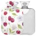 Naanle cherries flowers with reference transparent hot water bottle 2l large hot hot water bottle for bed handfoots Warmer pain relief heat and cold therapy