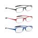 NRDIK Profex Lightweight (3-pack) flexible reading glasses-impact scratch-resistant bendable non-slip unisex (men + women) cheap +1.0 1.5 2.0 2.5 3.0 3.5 4.0 - (oval mixed color) black blue & red 1.0 diopters