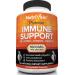 Nutrivein Immune Support - Boost Your Immune System with Elderberry Zinc Vitamin C Garlic & Echinacea Prebiotics - 1600MG Daily Dose - Supports Healthy Lifestyle and Stress Relief - 60 Capsules
