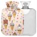 Naanle ice cream cat hot water bottle with cover transparent hot water bottle 2l large hot hot water bottle for bed handfoot heat pain relief heat and cold therapy