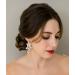 SWEETV Handmade Gold Wedding Hair Comb and Bridal Earrings Set - Elegant Accessories for Brides - Buy Online on GoSupps.com