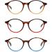 JM 3 Pack Vintage Round Reading Glasses for Men & Women - Spring Hinge 2.75 Magnification Stylish Mixed Colors - Buy Online on GoSupps.com