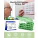 Monthly Pill Organizer - 30 Day Pill Box Once a Day Medicine Holder for Vitamins - Green Pill Case - Buy Online on GoSupps.com