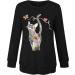 NHNKB Sweatshirt Women's Black Long Sleeve Women's Sweatshirt Cotton T-Shirt Women's with Print Cat Top Women's Black Elegant Casual Neck Shirt Women Blouse Long Sweatshirts Jumper Sleeves 5XL Black - Buy Online on GoSupps.com
