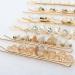 Pearl Hair Clips 10 Pack - Crystal Beaded Hairpins for Women/Girls - Handmade Metal Gold Barrettes - Hair Accessories - Buy Online on GoSupps.com