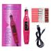 Ruiqas Electric Nail Files Electric Portable Nail File Kit with 6 Heads 6 Sanding Bands Red