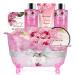 Gift Basket for Women - Spa Gift Baskets Body&Earth 8 Pcs Women Bath Sets with Cherry Blossom & Jasmine Scent Bubble Bath, Shower Gel, Body & Hand Lotion, Bath Salts, Gifts Set for Women
