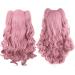 MapofBeauty Lolita Long Curly Clip on Ponytails Cosplay Wig (Rouge Pink) - Buy Online on GoSupps.com
