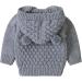 Puseky Baby Knit Sweater Hooded Ears Cardigan Coat 6-12 Months Grey - Buy Online on GoSupps.com