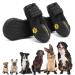 Expawlorer 4PCS Anti-Slip Dog Shoes - Waterproof & Stain Resistant Dog Booties with Reflective Straps for Outdoor Hiking Dog Paw Protectors for Hot Pavement Winter Snow Fit All Breed Dogs Black Size 7: 2.95"x2.99" (L*W) (Pack of 4)