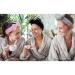3Pcs Bow Coral Fleece Spa Headband & Wrist Wash Towel Set - Gray Pink Black - Buy Online on GoSupps.com