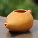 Handcrafted Ceramic Neti Pot for Sinus Relief - 225ml Capacity, Dishwasher Safe, Durable & Premium Quality - Crackle Pattern Orange - Buy Online on GoSupps.com