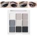 MEICOLY Glitter Eyeshadow Palette - 9 Colors Smokey Gray & Silver Shades, Pressed Shimmer & Matte Eyeshadows for Halloween Makeup - Includes Mirror - Buy Online on GoSupps.com