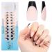 Shop 240PCS French Tips Gel x Nail Tips - Long Coffin Press On Nails in Black-Natural White | Pre-Applied Tip Primer & Base Coat for DIY Nail Extensions - Buy Online on GoSupps.com