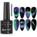Supwee Green and Purple 9D Cat Eye Gel Nail Polish Chameleon Magnetic Nail Polish Gel Multiple Cat Eye Effect with Magnetic Stick Varnish Nail Polish UV/LED Lamp Cure Required 10ML(0.33FL OZ) 9DMY001