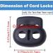 J.CARP 30Pcs Black Plastic Cord Locks End Spring Toggle Stopper - Double Hole Elastic Adjuster for Drawstrings, Bags, Clothing, Paracord - Black - Buy Online on GoSupps.com