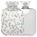 NAANLE heat bottle with watercolor flower branches with reference transparent hot water bottle 1 l hot water bottle for bed hand feet warmer pain relief heat and cold therapy