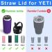 FLORAPELL Yeti Rambler Straw Lid with Straws and Handle - Black | Replacement Cap for 18oz, 26oz, 36oz, 64oz Bottles - Buy Online on GoSupps.com