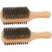 Jiawu Beard Brush - Double-Sided Ergonomic Bristle Brush for Home Salon & Pet Care | Skin-Friendly & Portable - Buy Online on GoSupps.com