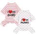 2-Pack Cotton Dog Pajamas Lightweight Dog Onesies for Small Medium Dogs and Cats Puppy Body Suits Cute Baby Dog Jumpsuit I Love My Mommy/Daddy Printed Pet Clothes Grey Stars/Red Stripes L Large Star & Stripe