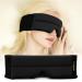 Blackout Sleep Mask for Women & Men - Soft Eye Mask with Elastic Adjustable Strap for Night Shift and Travel Perfect for Airplane and Night Time Rest Black