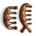 Kotkiddy 2 pieces of wooden wooden with a wide tooth head massage wood massage comb round toothed ridge fatigue relieves 100% natural golden sandal wood