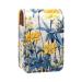 Lipstick Case Leather Lip Gloss Lipstick Organizer with Mirror Mini Lipstick Holder Bag Autumn Vector Yellow Flower Pattern V786x3jalq