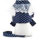 SMALLLEE_LUCKY_STORE Pet Polka Dot Princess Harness Dress and Leash for Small Dogs Cats Girls with D-ring Bow Lace Trim Female Puppy Yorkie Chihuahua Summer Clothes Blue M M blue - Buy Online on GoSupps.com