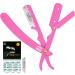 Utopia Care Professional Barber Straight Edge Razor Safety with 100-Pack Derby Blades - 100 Percent Stainless Steel (Pink)