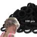 100pcs Hair Bobbles for Girls Black Elastic Hair Ties Soft Hair Bands for Baby Toddler Black Hairbands Ponytail Holders Kids Hair Accessories