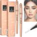 zykssy 2 Sticks 3D Eyebrow Pencil Waterproof, Magic Eyebrow Pencil with 4 Fork Tips, Microblading Eyebrow Pencil, Create Natural Looking Eyebrows Effortlessly.