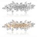 2Psc Diamante Hair Clips for Women Prom Hair Clips Diamante Hair Accessories Crystal Hair Clip for Wedding Guest Rhinestone Barrette Elegant Hairpins Accessories for Bridal (Silver&Gold)