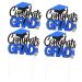 DECHOUS 4pcs Graduation Row Graduation Dessert Toppers Grad Picks Appetizer Dessert Picks Class of 2023 Graduation Toppers Graduation Decorations Class of 2023 The Draft Blue 17X13.5CM