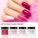Roseflower Dipping Powder Nails Kit - 6 Colors Nude Dip Powder Starter Set with Base & Top Coat - DIY Salon Quality Manicure at Home - Buy Online on GoSupps.com
