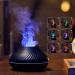 Aroma diffuser with flames effect Airmpa130 ml 7 colors simulation flame lamps aroma diffuser color can be fixed can add essential aroma oil (black)