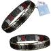 2 Pack Energy Balance Bracelet Elegant Magnetic Therapy Fit Plus Bracelet Stainless Steel Balance Energy Bracelets (Black-Gold)