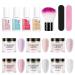 6 Colors Dip Powder Nail Kit MKNZOME 13 PCS White Pink Nail Glitter Dipping Powder Starter Kit Nail Powder Nail Accessories Nail Art Set Nail Kit for Beginners Gift for Girls and Women ZF008
