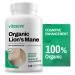 Vitasave Organic Lions Mane Supplement Capsules | 550mg Per Capsule Lions Mane Mushroom Supplement | Source Of Antioxidants & Immune Booster | Cognitive Support Nootropics Brain Supplements