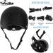 TurboSke Skateboard Helmet BMX Multi-Sport Bike Helmet Black S/M (20.5-22.8) - Kids, Youth, Men, Women - Buy Online on GoSupps.com