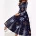 Women's Christmas Dress Hoodie - Cartoon Elk Party Costume Elegant Dark Blue Sweater Dress XXL - Buy Online on GoSupps.com