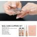 Stainless Steel Nail Clippers Set 4 Set Nail Clippers Beauty Tools Includes Ear Spoons and Nail Files with Pink PU Storage Bags for Grooming Manicure - Buy Online on GoSupps.com