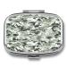 Pill Box White Camouflage Print 2 Compartment Medicine Pill Case Pill Organizer Decorative Metal Portable Pill Box for Pocket Or Purse Style
