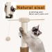 PEQULTI Cat Scratching Post with Sisal Rope, Brush, and Pompom - Grey - Buy Online on GoSupps.com