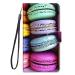 Miagon Full Body Wallet Case for Samsung Galaxy A8 2018 Colorful Pattern Design PU Leather Flip Cover with Magnetic Closure Stand Card Slot Cake Samsung Galaxy A8 2018 Cake