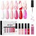 Makartt 6 Colors Nail Liner Gel Nail Polish Set Nails Liner Gel Paint for Nail Painting Soak Off UV Liner Gel DIY Design Manicure Drawing Kit Pink Colors