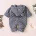 Haokaini Newborn Baby Ear Hooded Knitted Winter Romper Snowsuit 3-6 Months - Grey - Buy Online on GoSupps.com