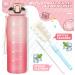 Buy Codicile 1L Sport Drinking Bottle with Straw - Dishwasher Safe Time Marked Non-Toxic Pink Gradient - Perfect for Running Cycling Gym & Office - Buy Online on GoSupps.com
